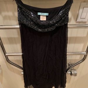 Marciano black beaded strapless top - size XS
